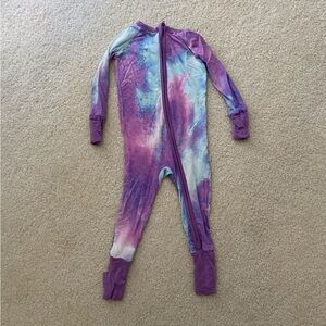 6-12 Little Sleepies purple watercolor zippy